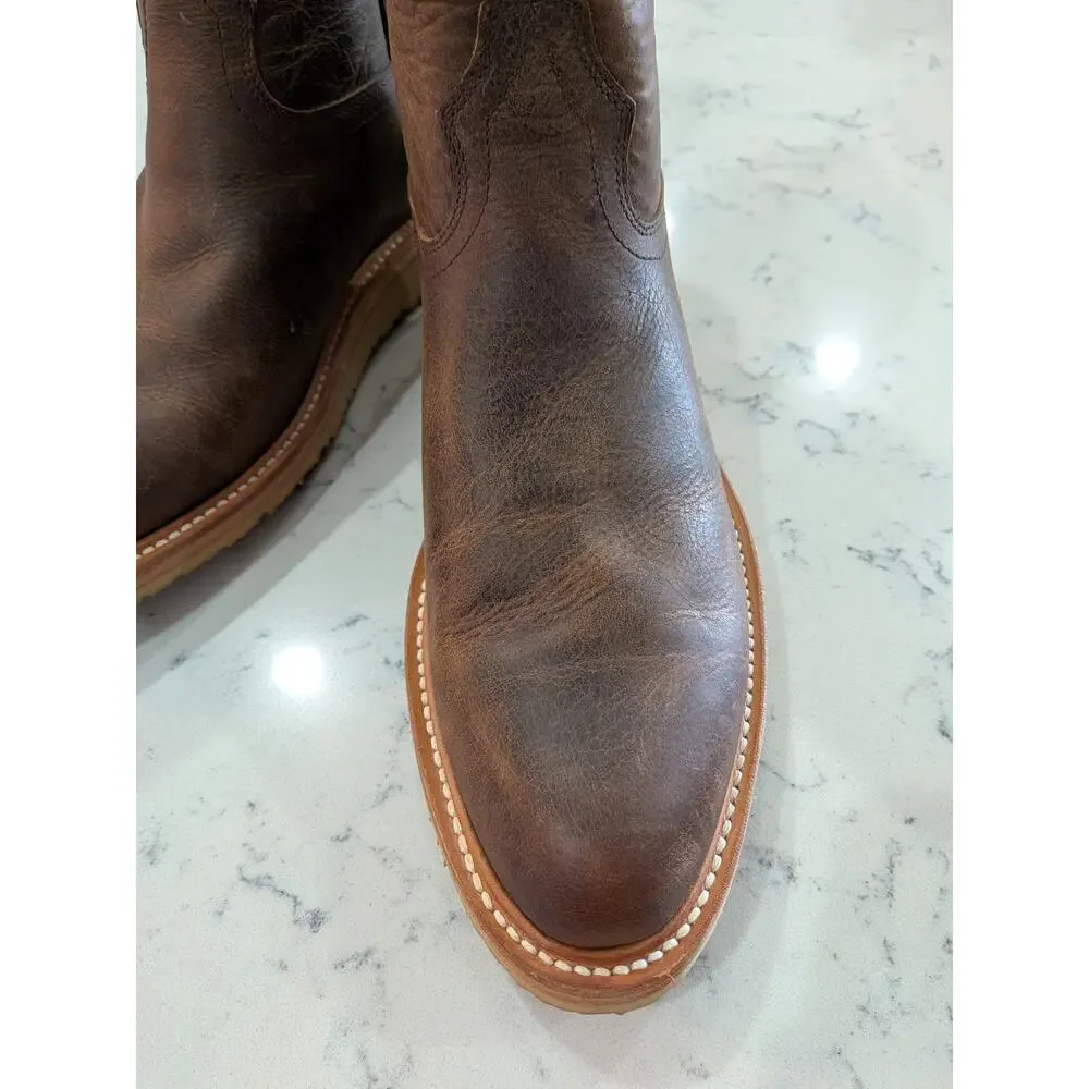 Huckberry Rhodes Roper Boot Caliber Men's 9 Brown Western Boots (1124)